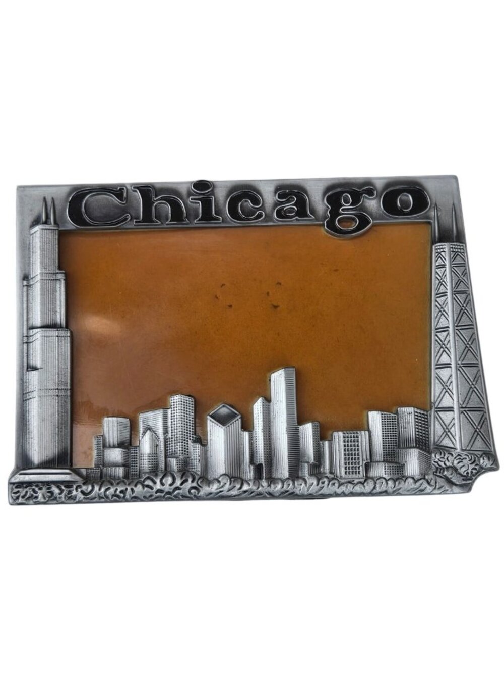 Chicago Skyline Picture Frame Willis Tower Hancock Building Tabletop Display Vin